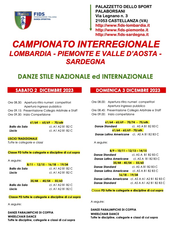 VOLANTINO INTERREGIONALE 2-3 DICEMBRE NAZ.INTERN 2023